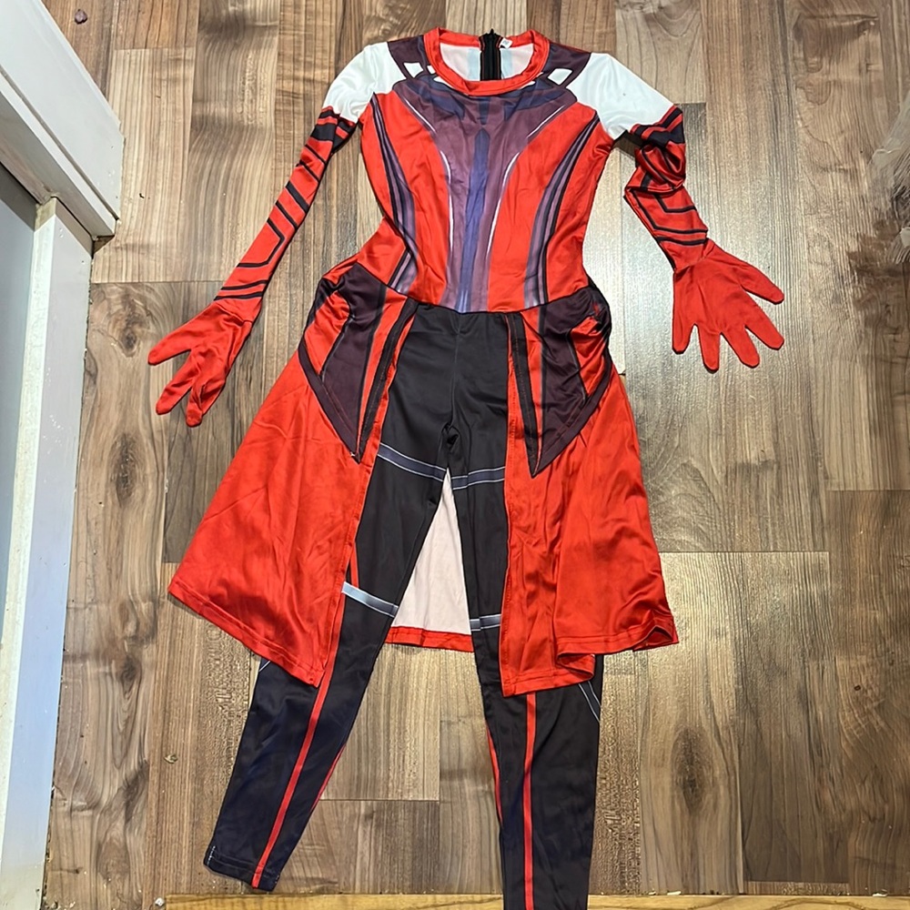 Maximoff Super Heroine Kids Costume Halloween Cosplay Red Cloak size M (5-6)
